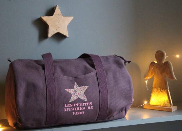 Sac Bowling personnalisable -  1 étoile Liberty +1 long texte « typo Stencil »