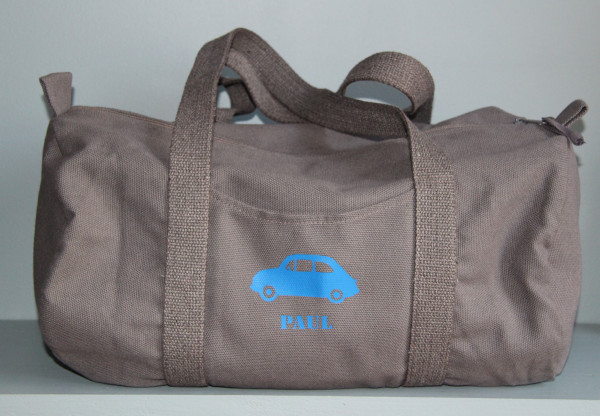 Sac Bowling personnalisable - 1 motif +1 prénom flex « typo Stencil »