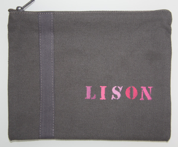 Trousse personnalisée plate SMALL en Coton +1 perso peinture